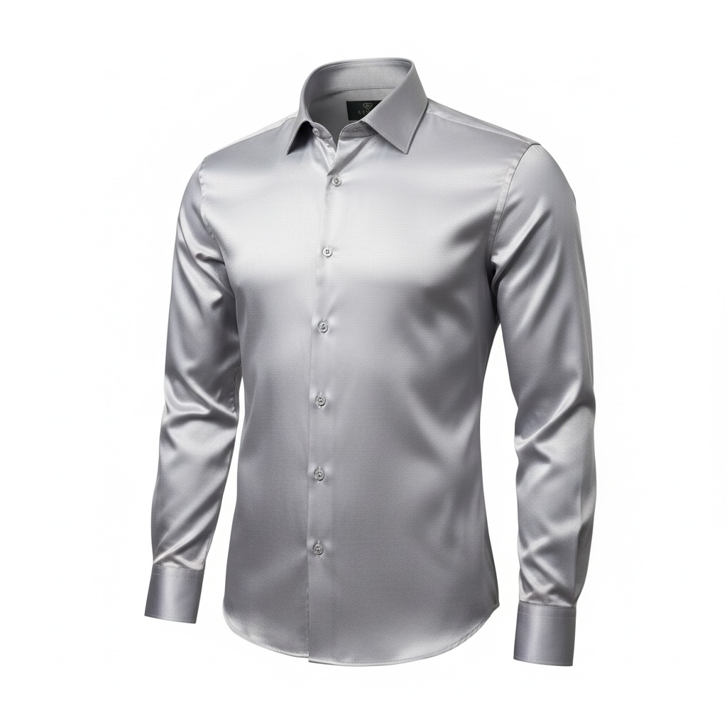 Satin dress shirt for men