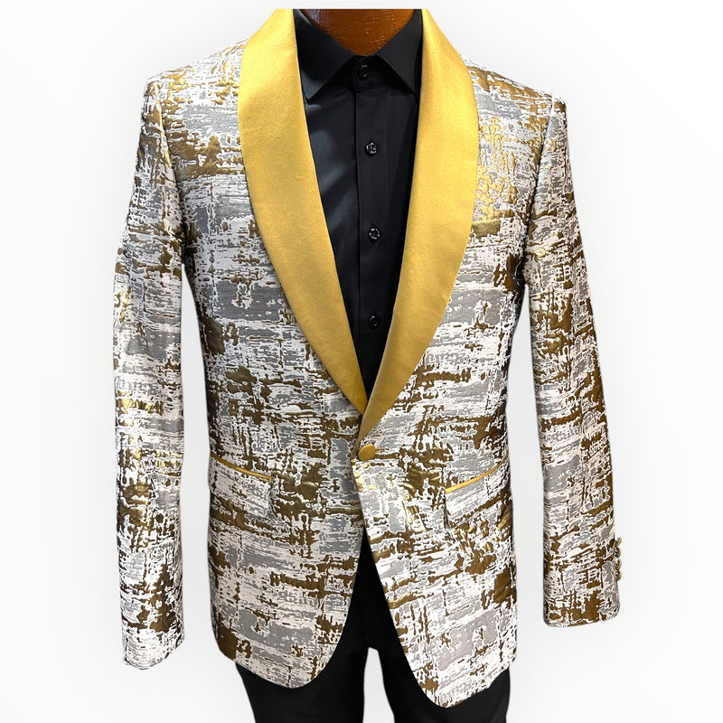 Blue Martini Beige and Gold blazer