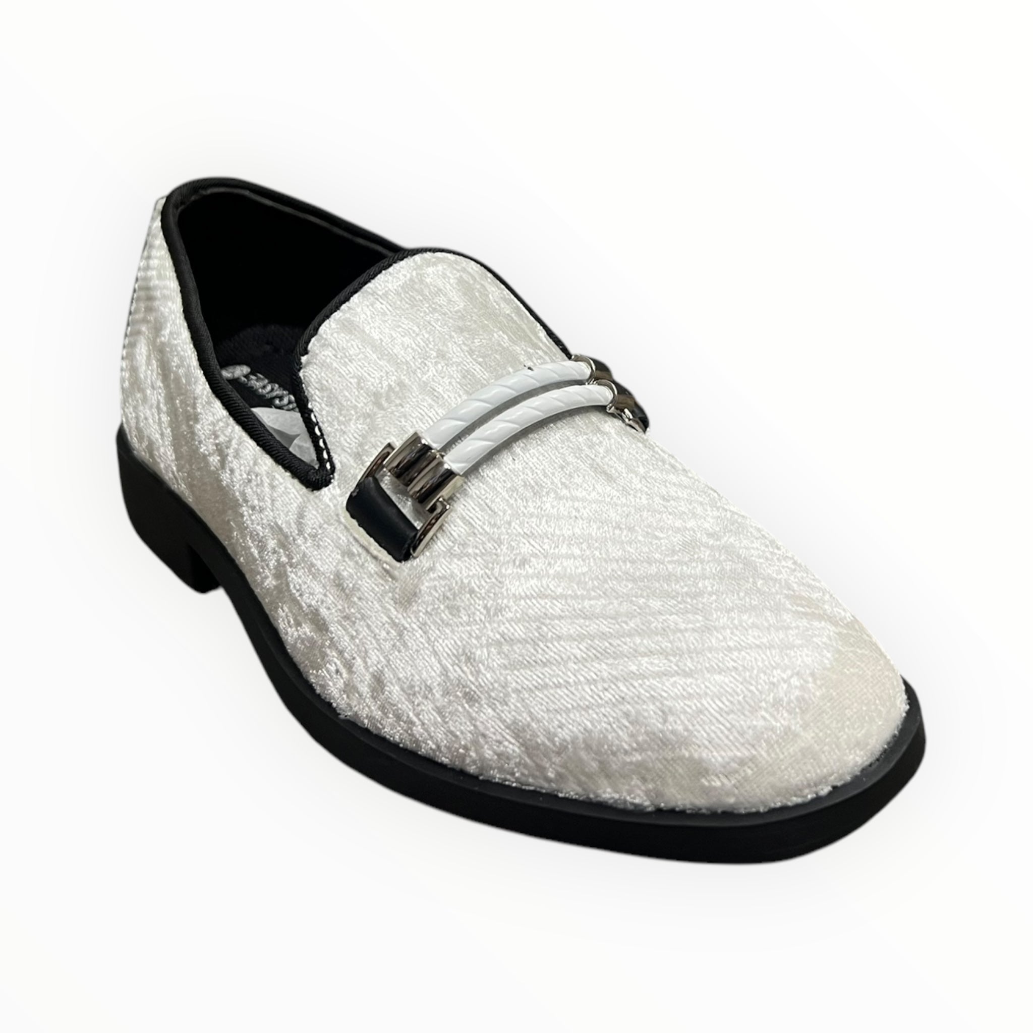 Silver white Velvet shoes