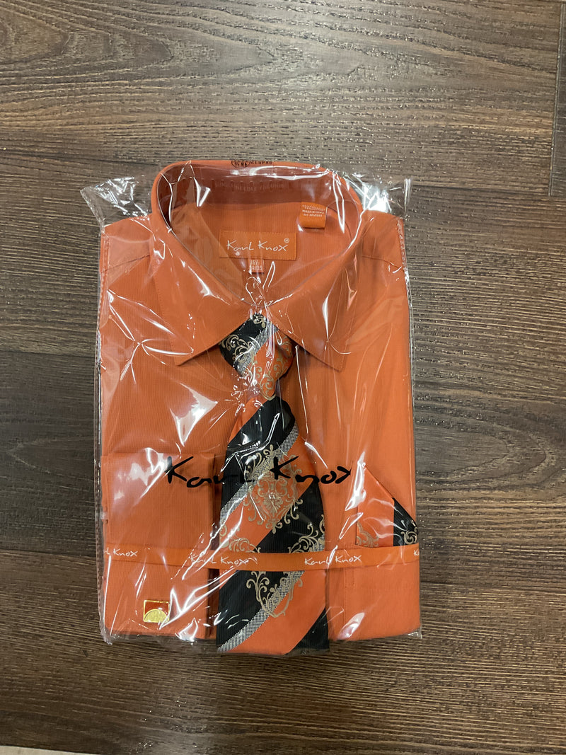Karl Knox Rust/ Burnt orange Dress Shirt for Men