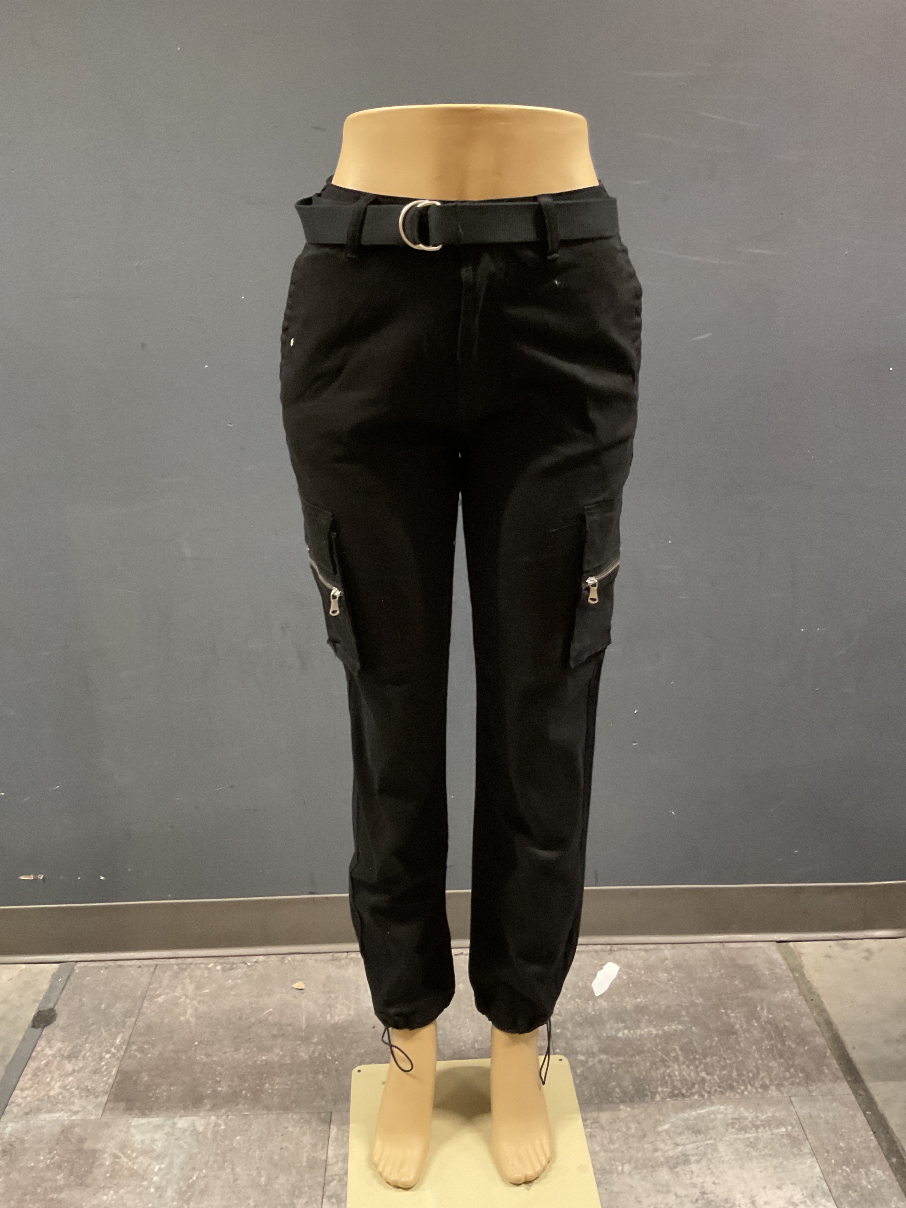 Redfox Black Cargo Joggers