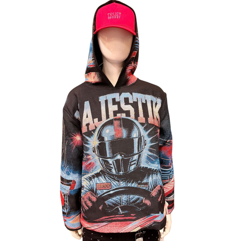 Majestik Mens Imagination Tapestry Hoodie - Black