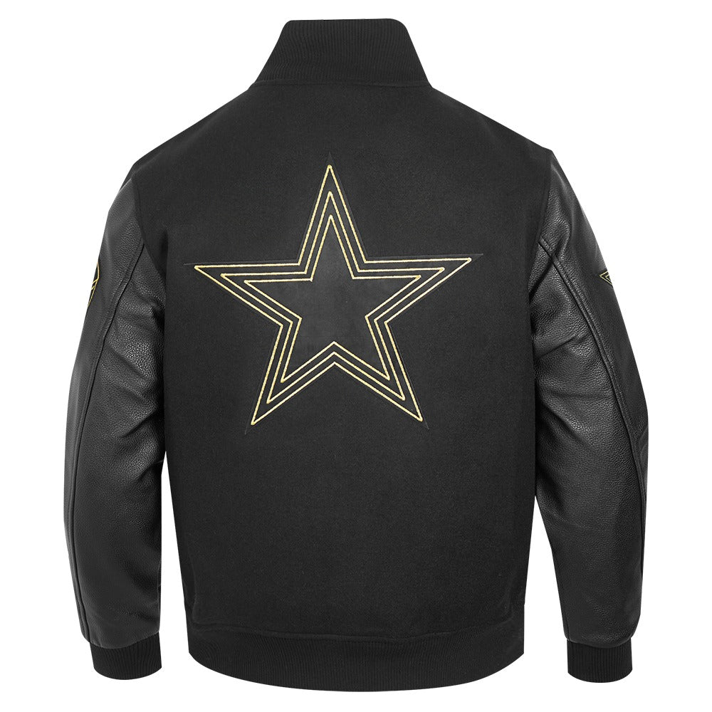 NFL DALLAS COWBOYS BLACK & GOLD M WOOL VARSITY JACKET (FDC6410735)