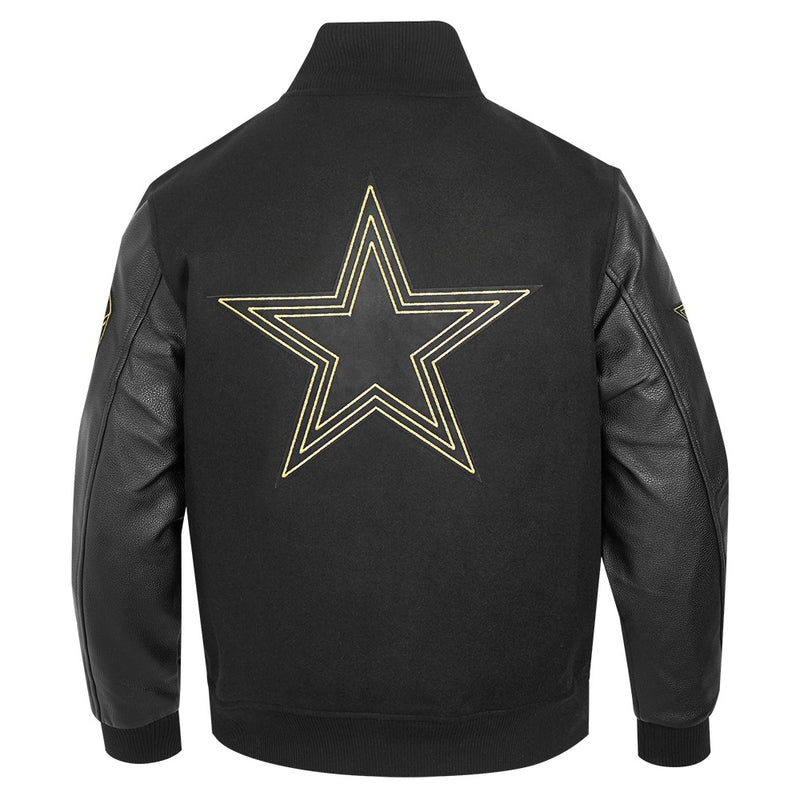 NFL DALLAS COWBOYS BLACK & GOLD M WOOL VARSITY JACKET (FDC6410735)