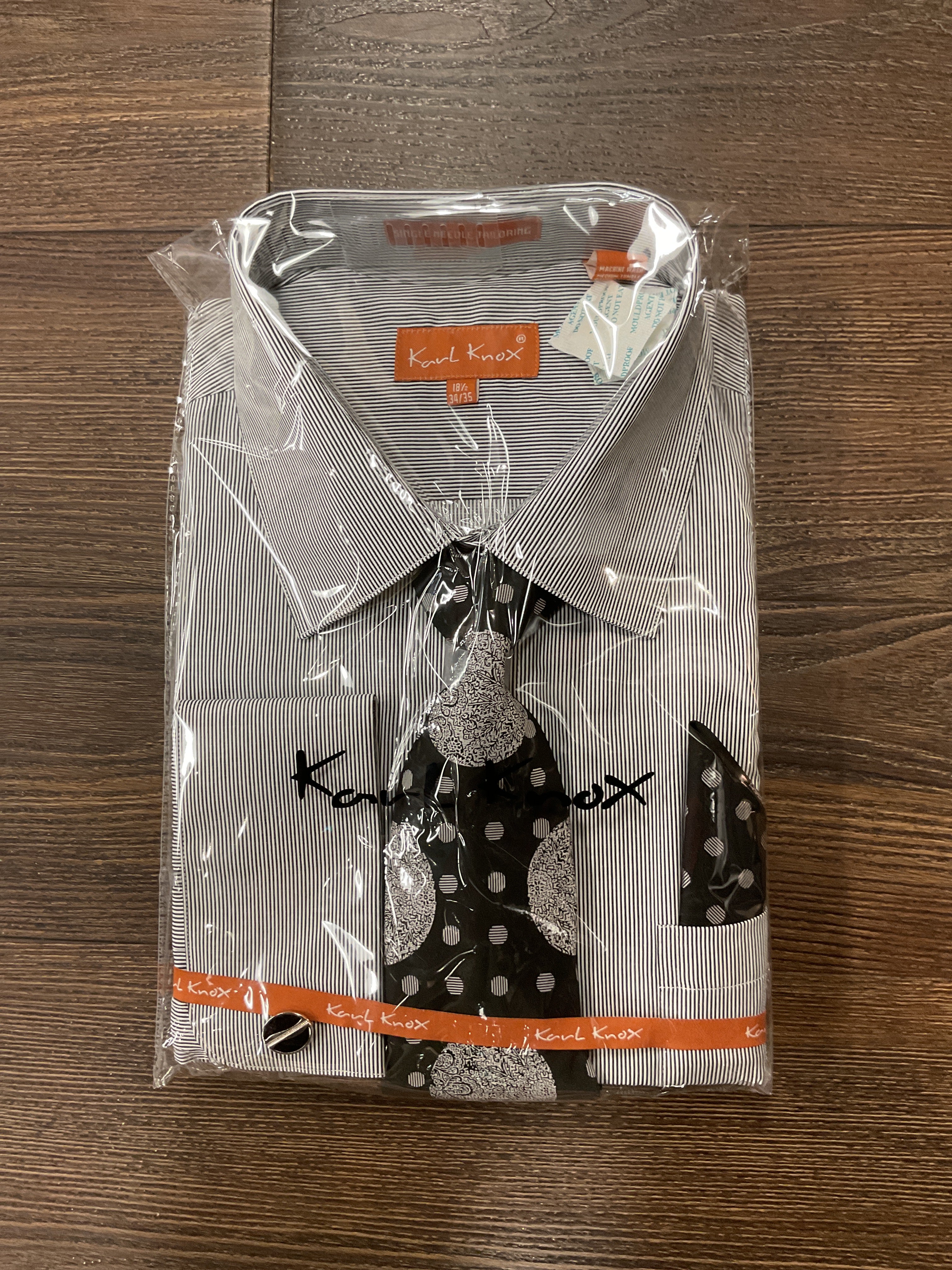 Karl Knox White/Black Dress Shirt for Men