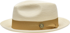 Francesco Collection Natural Straw Fedora Hat Snap Brim by Bruno Capelo