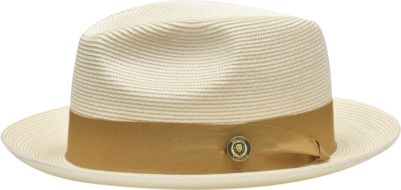 Francesco Collection Natural Straw Fedora Hat Snap Brim by Bruno Capelo