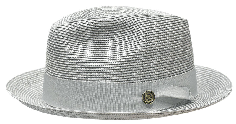 Francesco Collection Natural Straw Fedora Hat Snap Brim by Bruno Capelo
