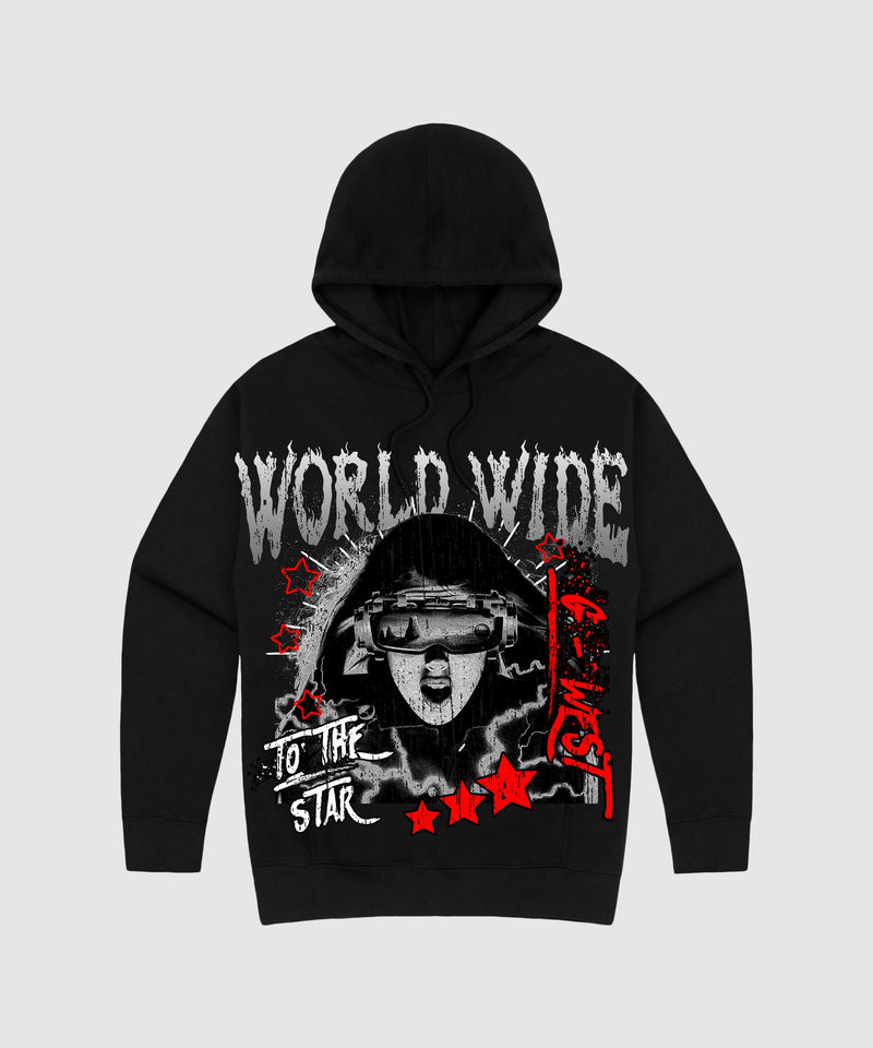 GWEST Old Wold wide star Black Hoodie