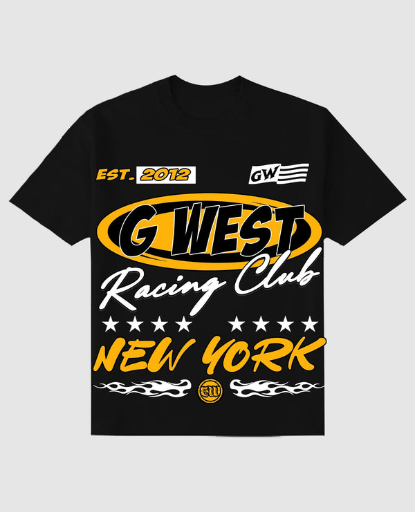 G WEST RHINESTONE RACING CLUB TEE (GWRHJMT9371)