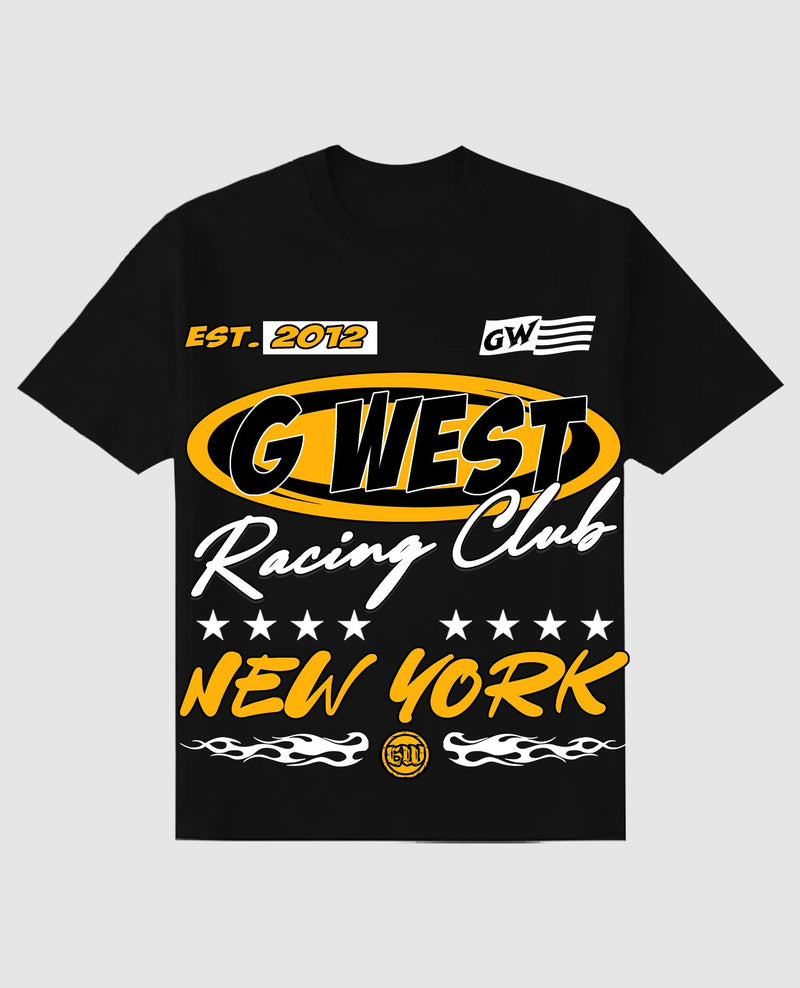 G WEST RHINESTONE RACING CLUB TEE (GWRHJMT9371)