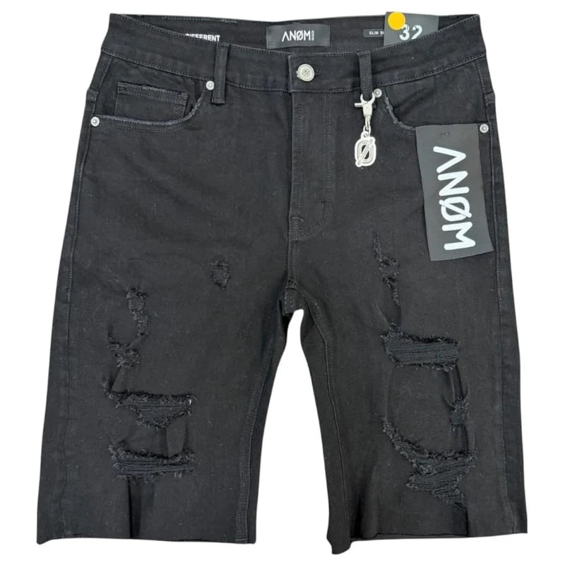 Anom Black Denim Shorts