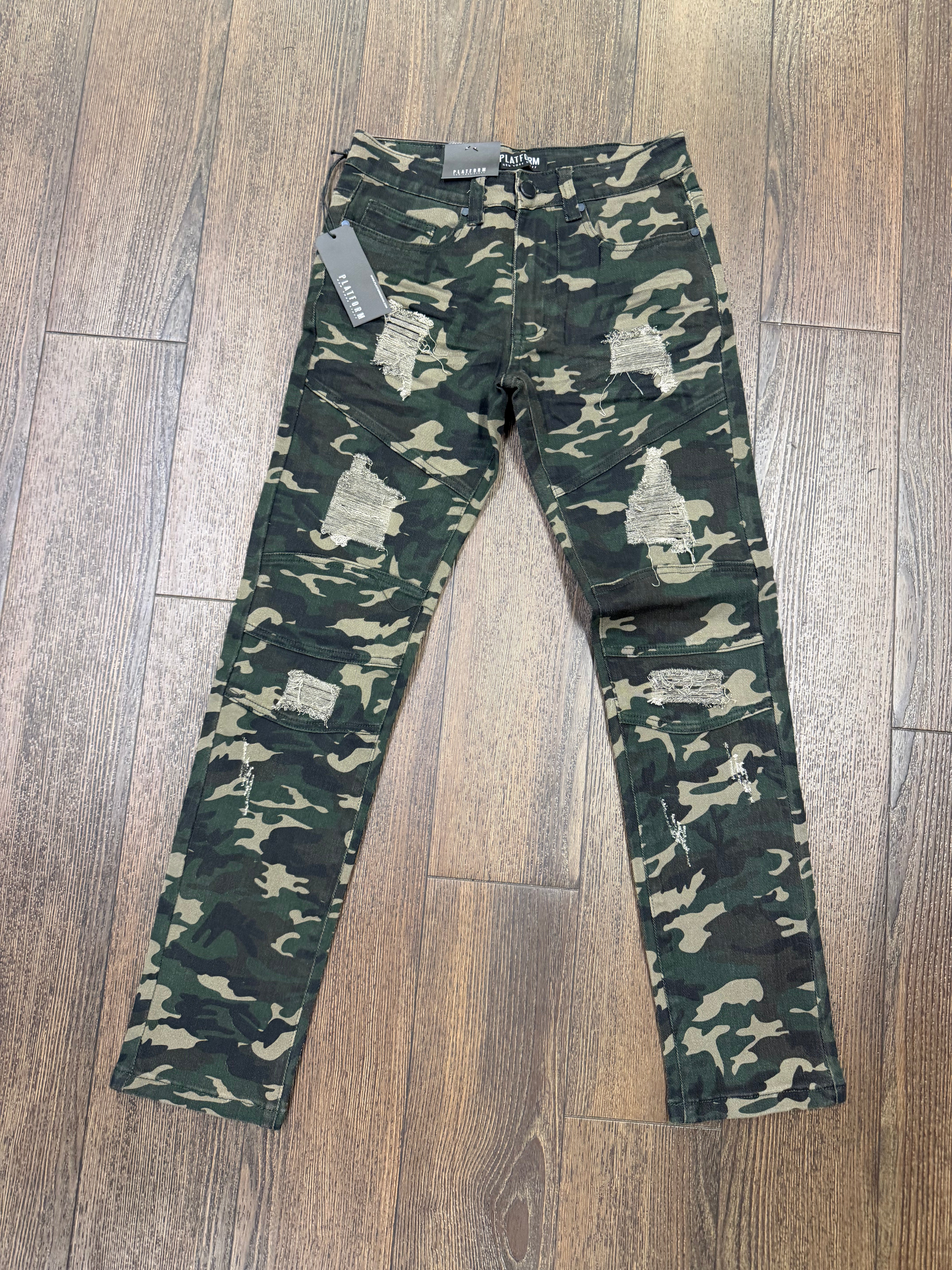 Platform Camo Skinny Jeans