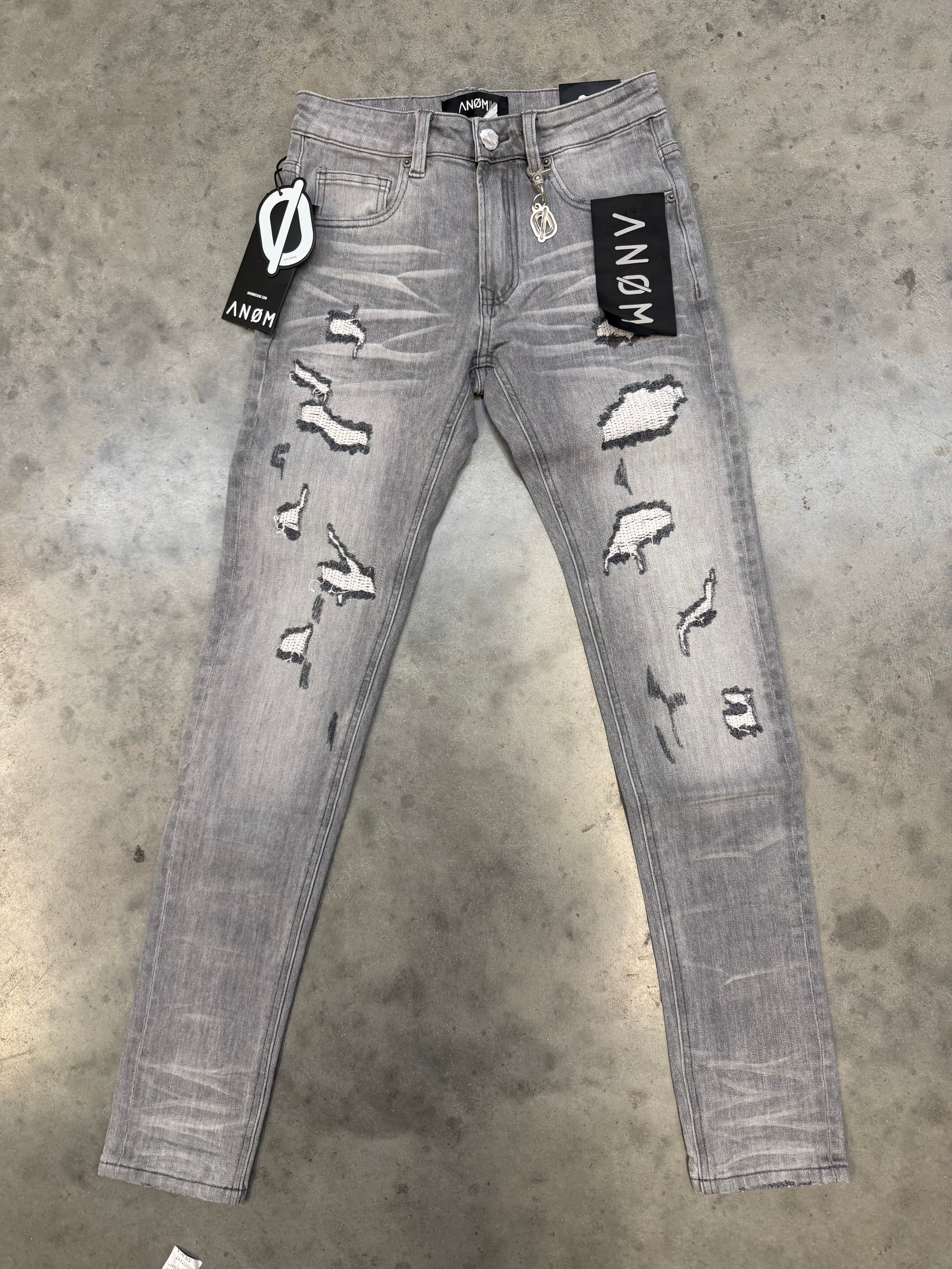 ANOM Light Gray Rift Skinny Jeans