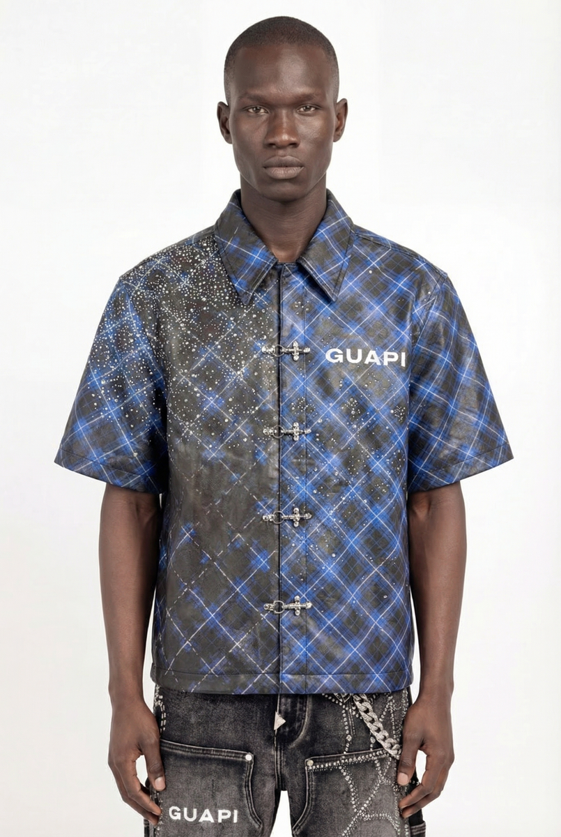 Guapi Blue Voltage Leather Shirt