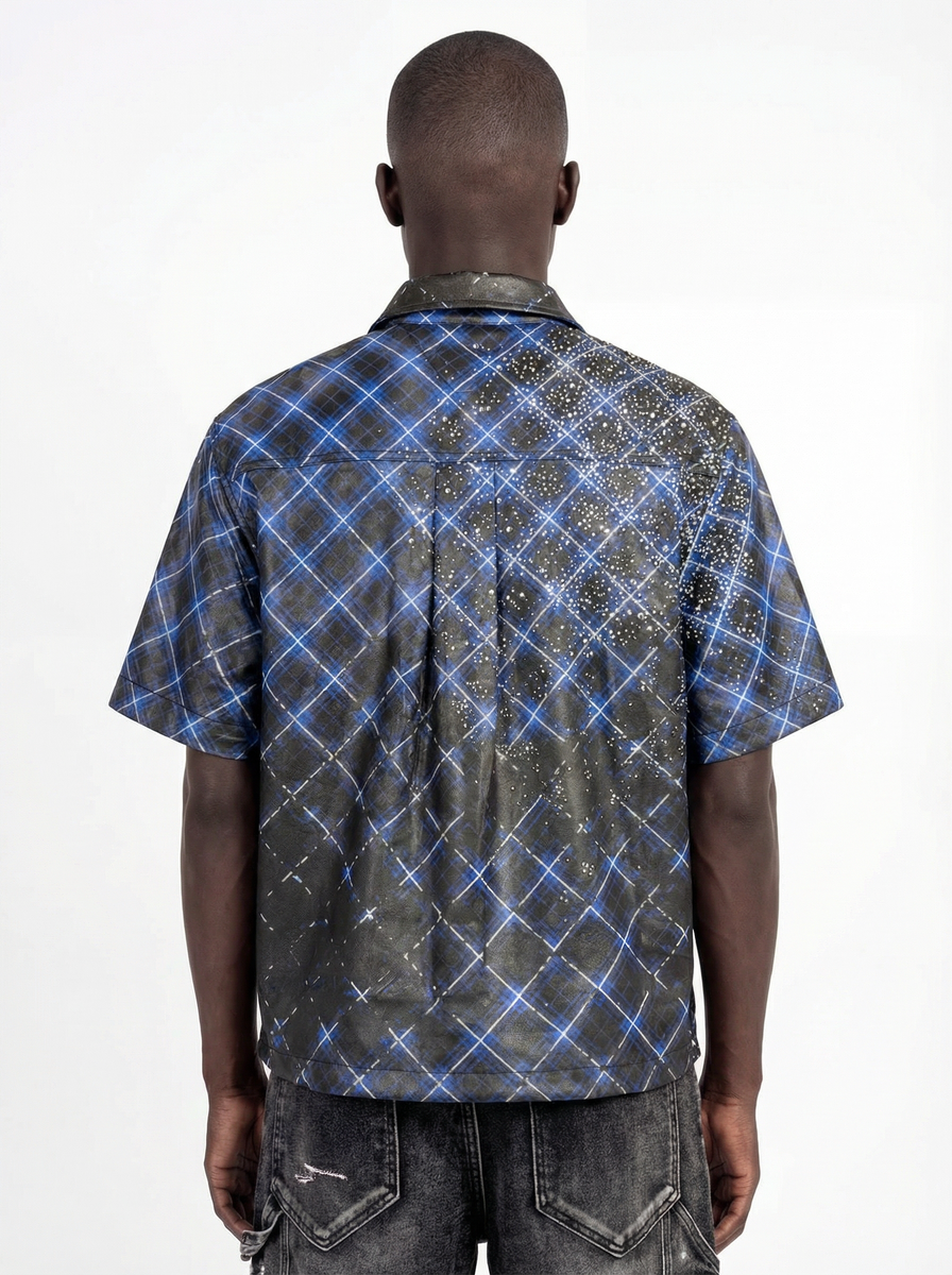Guapi Blue Voltage Leather Shirt