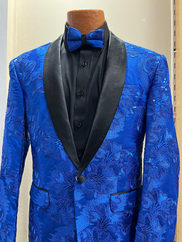 Royal blue and Black blazer