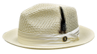 Julian Collection Natural Straw Fedora Hat Snap Brim by Bruno Capelo