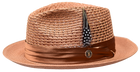 Julian Collection Natural Straw Fedora Hat Snap Brim by Bruno Capelo