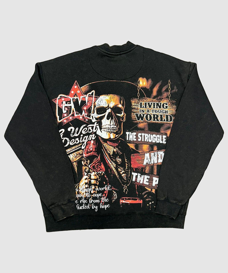 GWEST Being Enlightened Black Crewneck