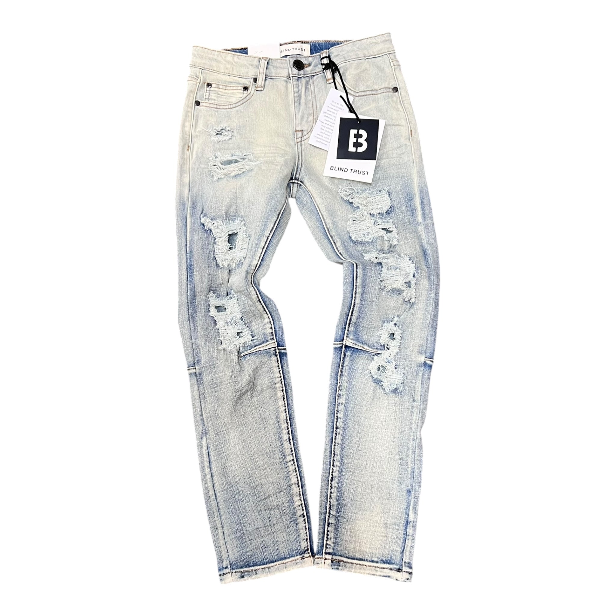 BLIND TRUST: Kids Rip Slim Fit Jeans BTP24035K AZURE