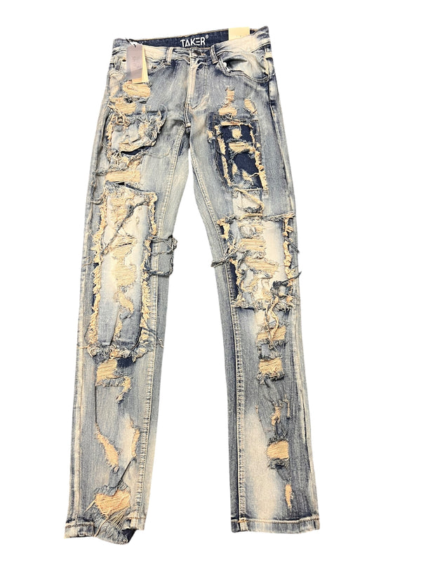 TAKER Slim Fit Distressed Jean [ T4057] for Men