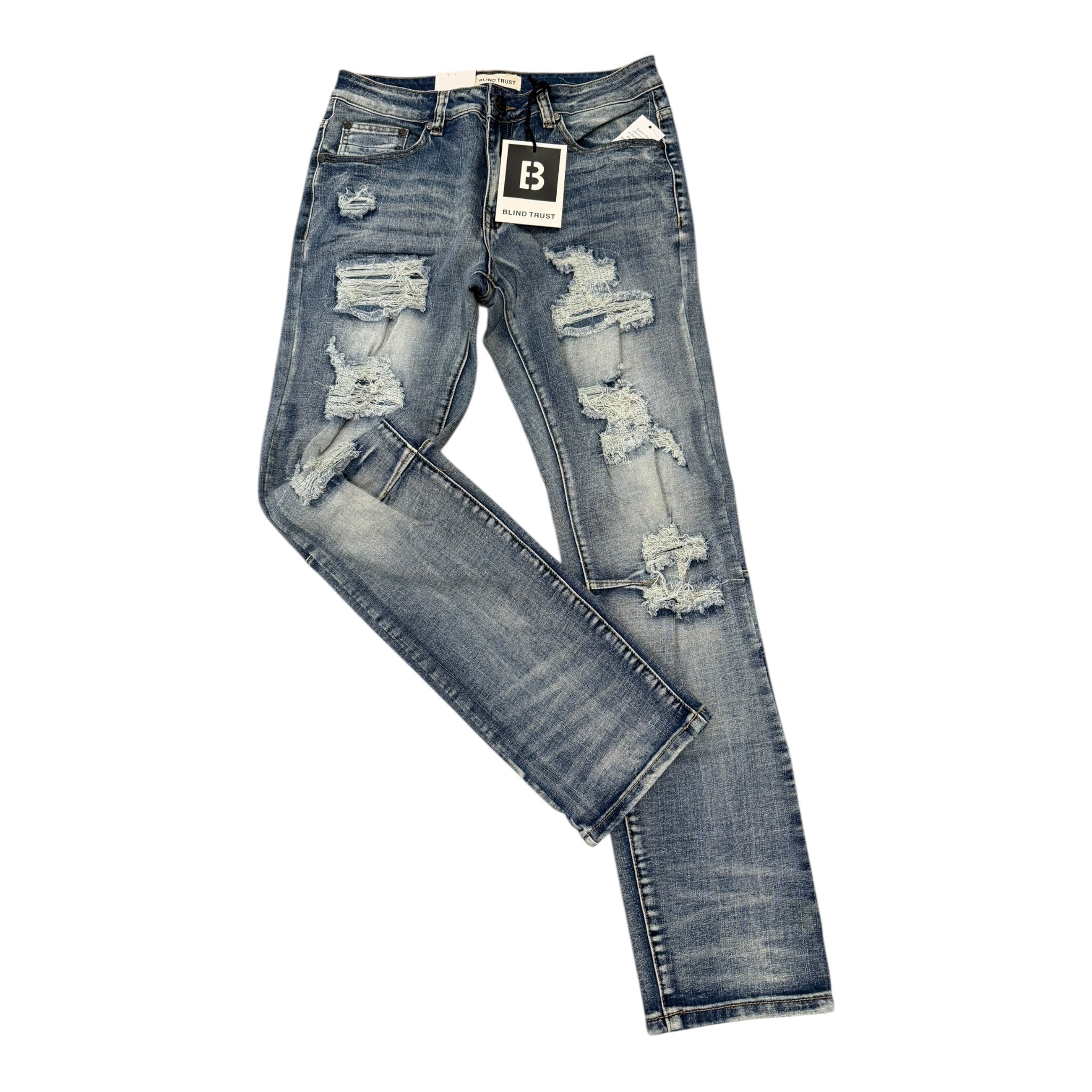 BLIND TRUST DISTRESSED DENIM JEAN [BTP24035]