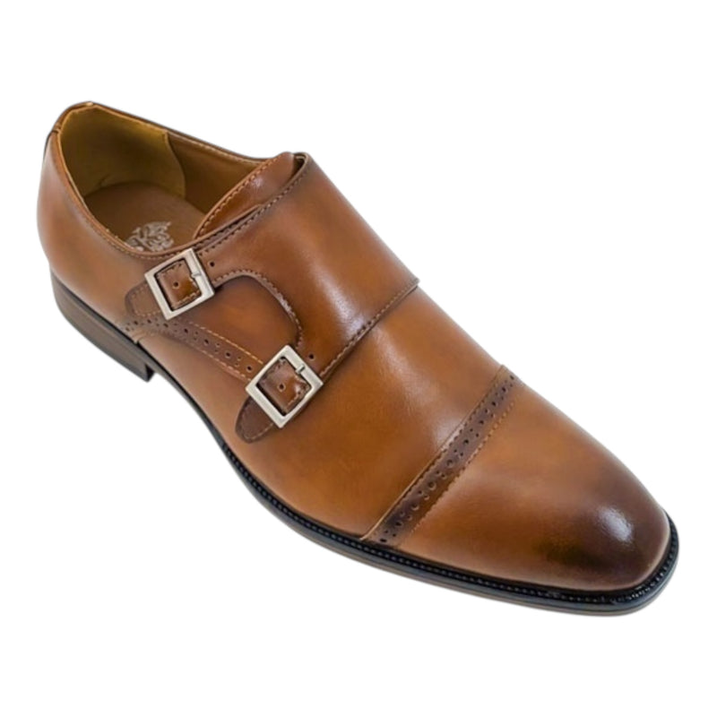 Tan double buckle dress shoe from Royal shoes [Mark-06]