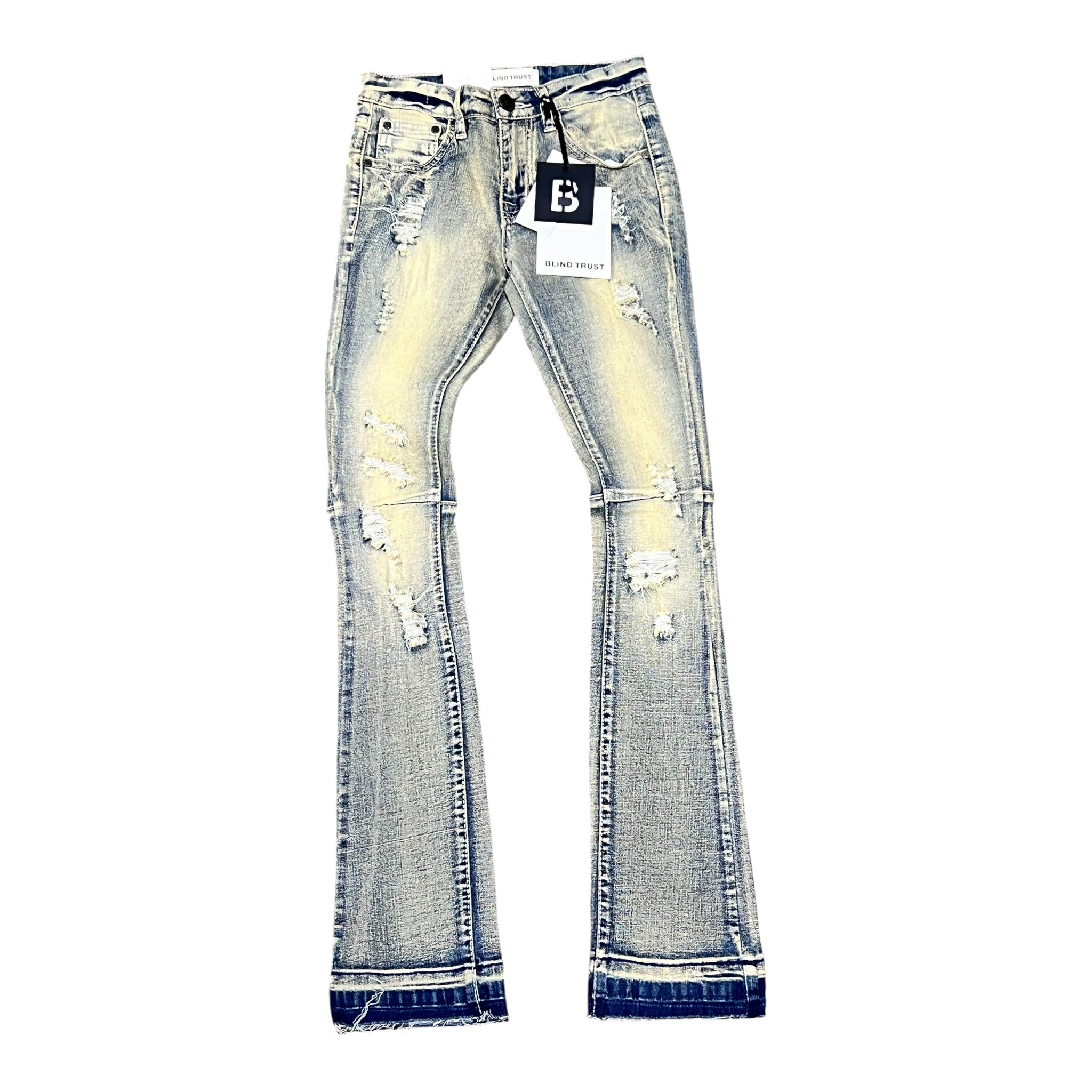 BLIND TRUST:Boy's/Kid's Rip & Repair Stacked Flare Jeans  BTP24260K