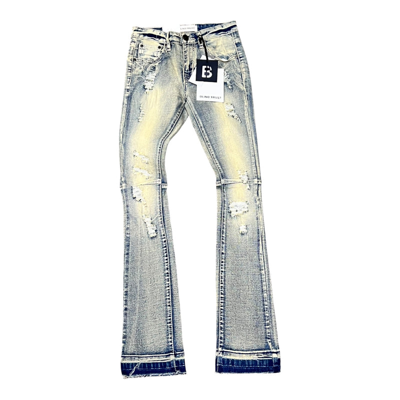 BLIND TRUST:Boy's/Kid's Rip & Repair Stacked Flare Jeans  BTP24260K