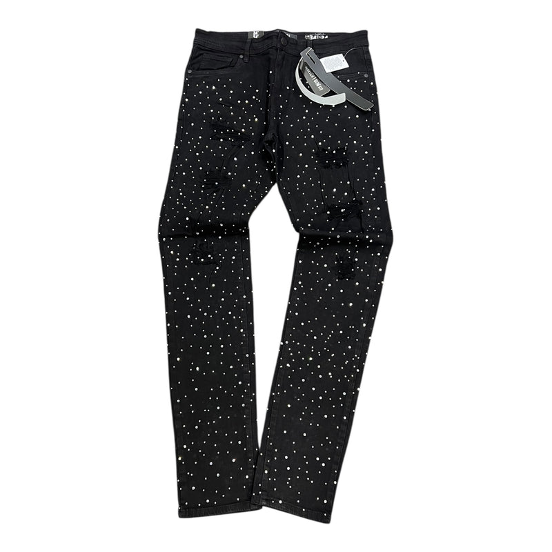 Arketype Rhinestone Slim-Fit Stretch Jeans for men [P547]