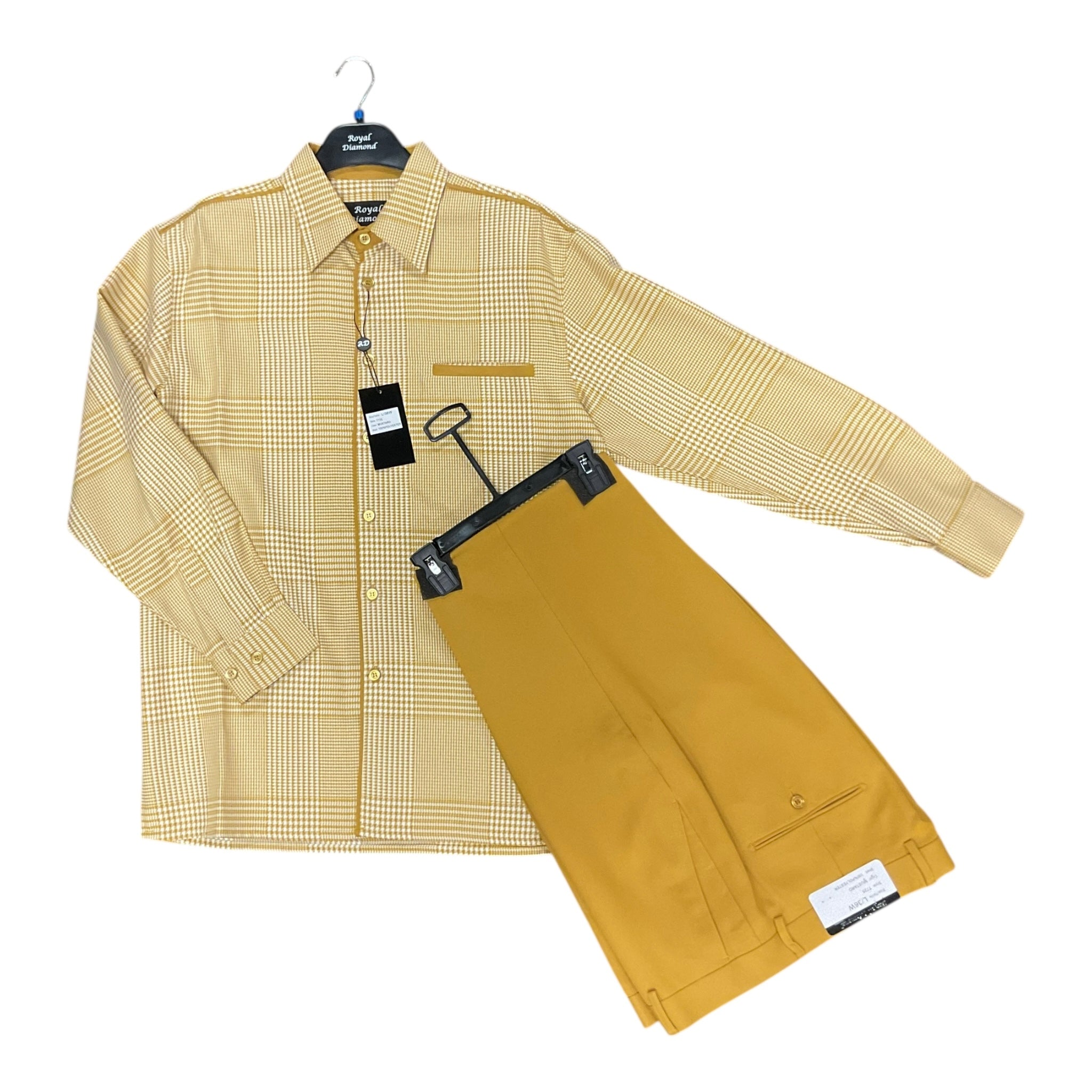 Houndstooth Long Sleeve 2 Piece Set Walking Suit T725