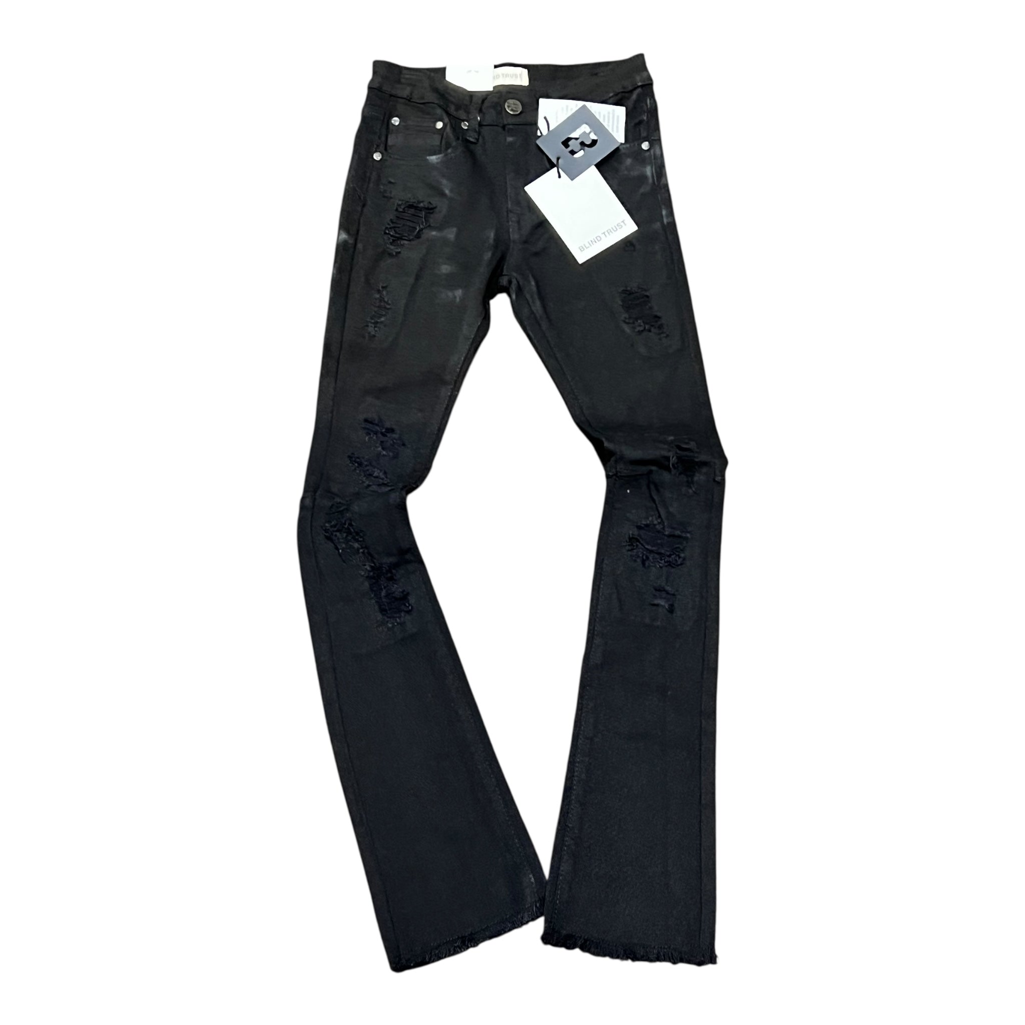 BLIND TRUST:Boy's/Kid's Rip & Repair Stacked Flare Jeans  BTP24260K