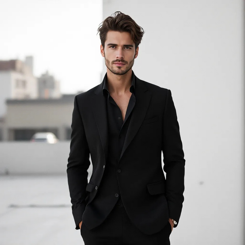 Slim Fit Black Suit