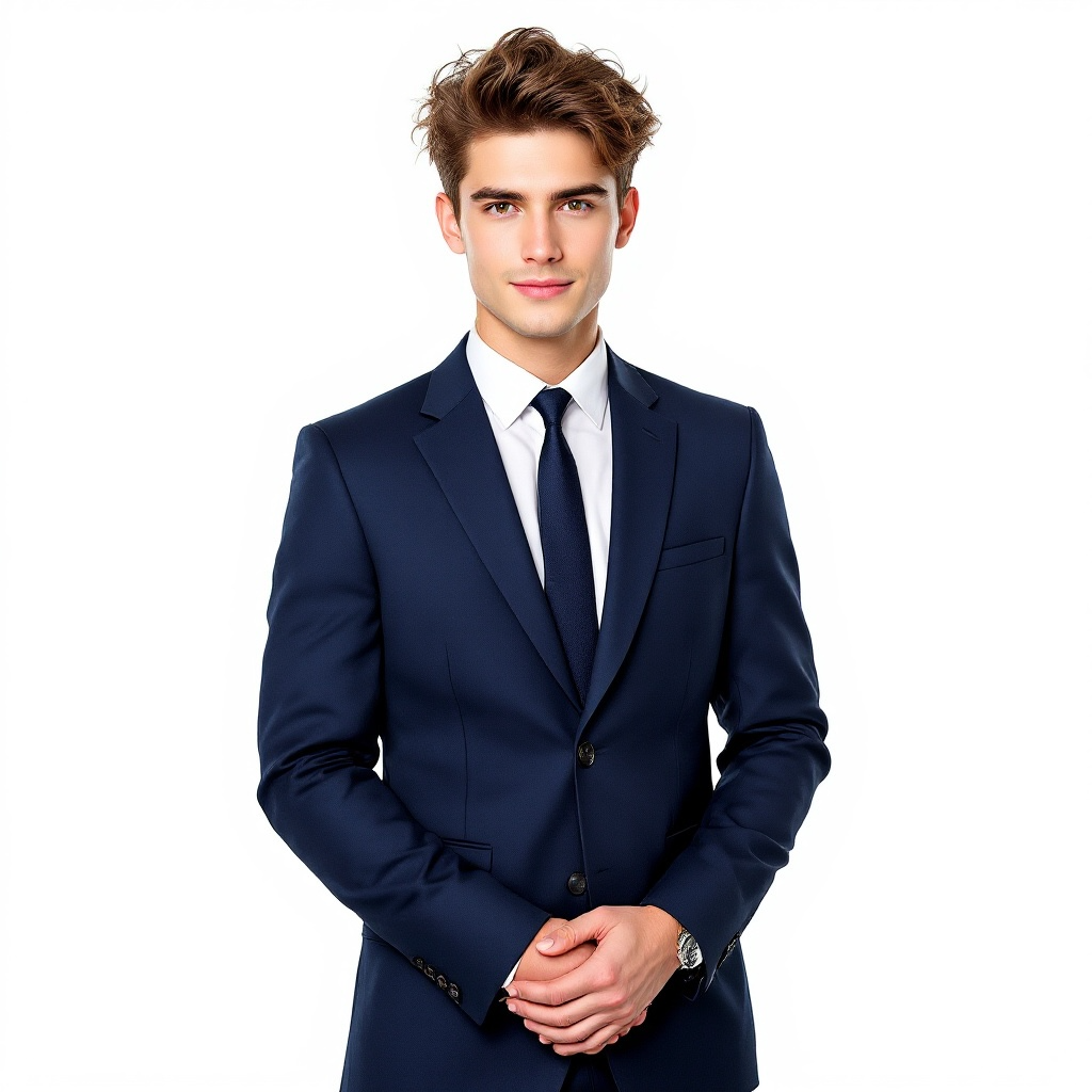 Slim Fit Navy blue Suit  for Men by Felipe