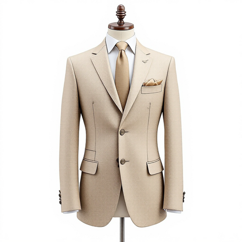 Slim Fit Beige Suit