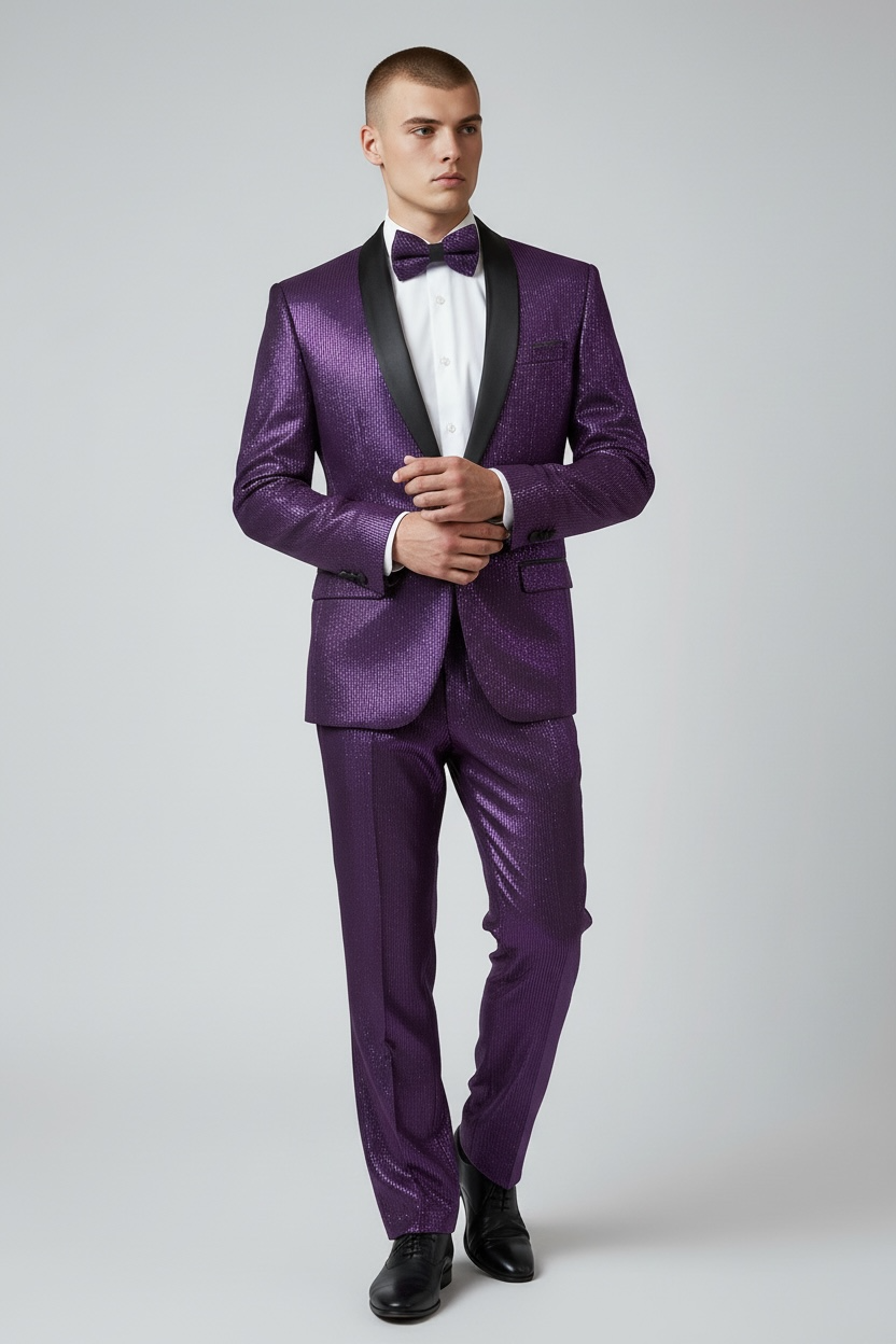 Retro Purple Iridescent Tux for Men