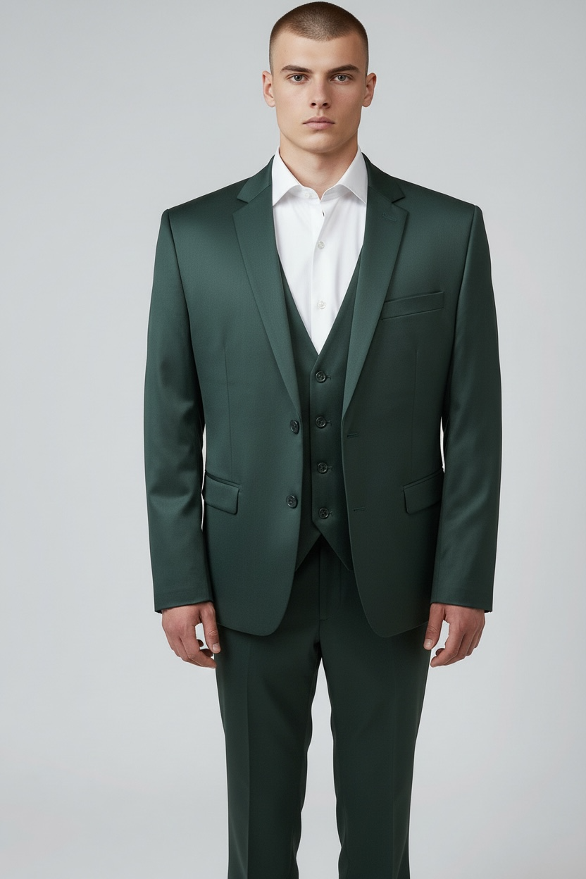 Retro Green Satin Tux for Men