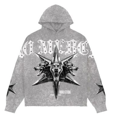 ROKU STUDIO NO MERCY ENZYME WASHED BOXY FLEECE HOODIE (RK5481748)