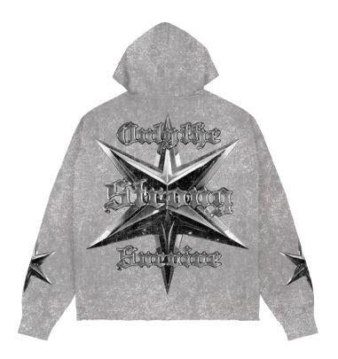 ROKU STUDIO NO MERCY ENZYME WASHED BOXY FLEECE HOODIE (RK5481748)