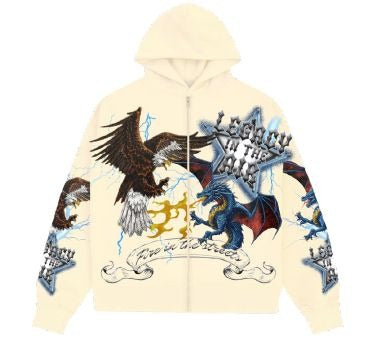 LEGEND IN THE AIR ZIP DOWN BOXY HOODIE (RK5481857) by Roku Studio