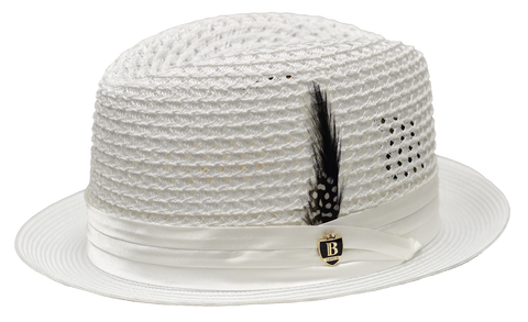 Santa Cruz Collection Straw Fedora Hat Snap Brim by Bruno Capelo