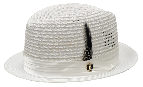 Santa Cruz Collection Straw Fedora Hat Snap Brim by Bruno Capelo