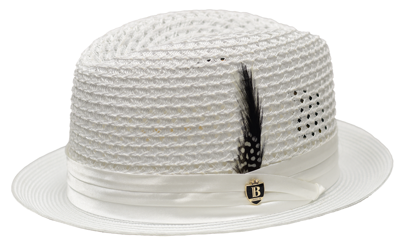 Santa Cruz Collection Straw Fedora Hat Snap Brim by Bruno Capelo