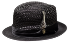 Santa Cruz Collection Straw Fedora Hat Snap Brim by Bruno Capelo
