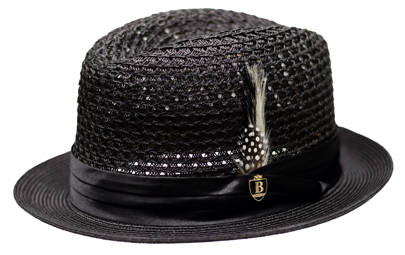 Santa Cruz Collection Straw Fedora Hat Snap Brim by Bruno Capelo
