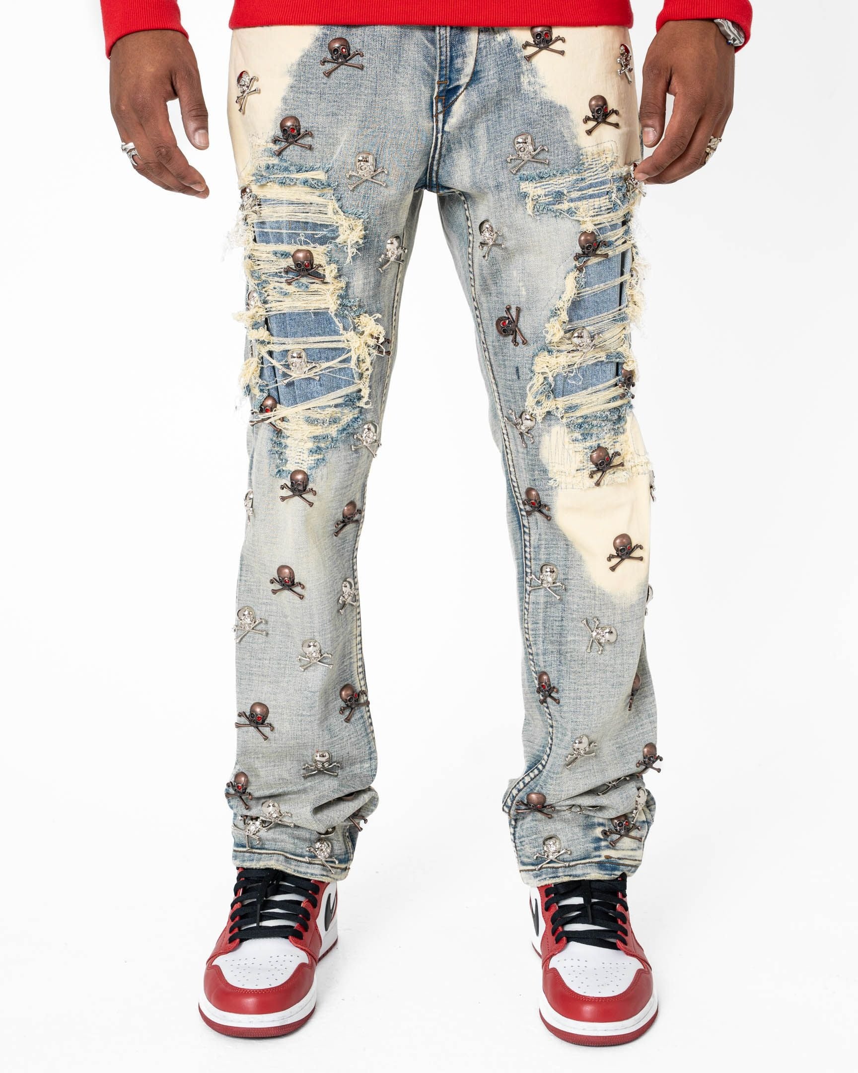 Smugglers moon 1920 vintage wash fade jeans for men [SM-WB-5670]