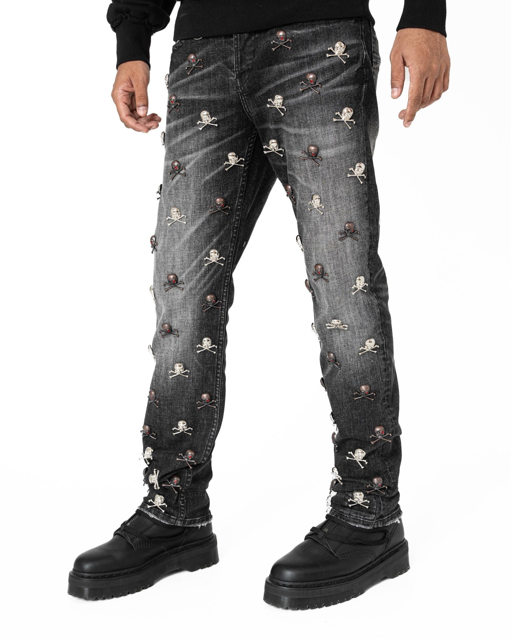 Smugglers moon 1920 Black fade jeans for men [SM-WB-5700]