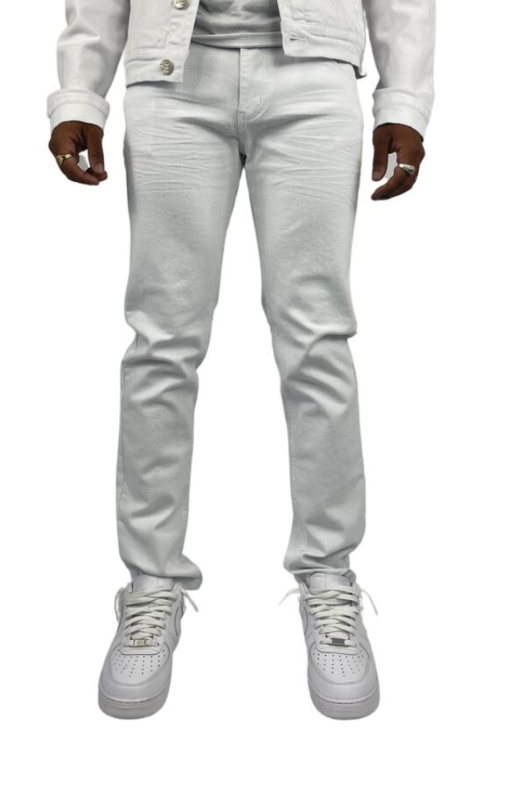 Slim Fit Stretch Twill White Pants/Jeans by Blind Trust