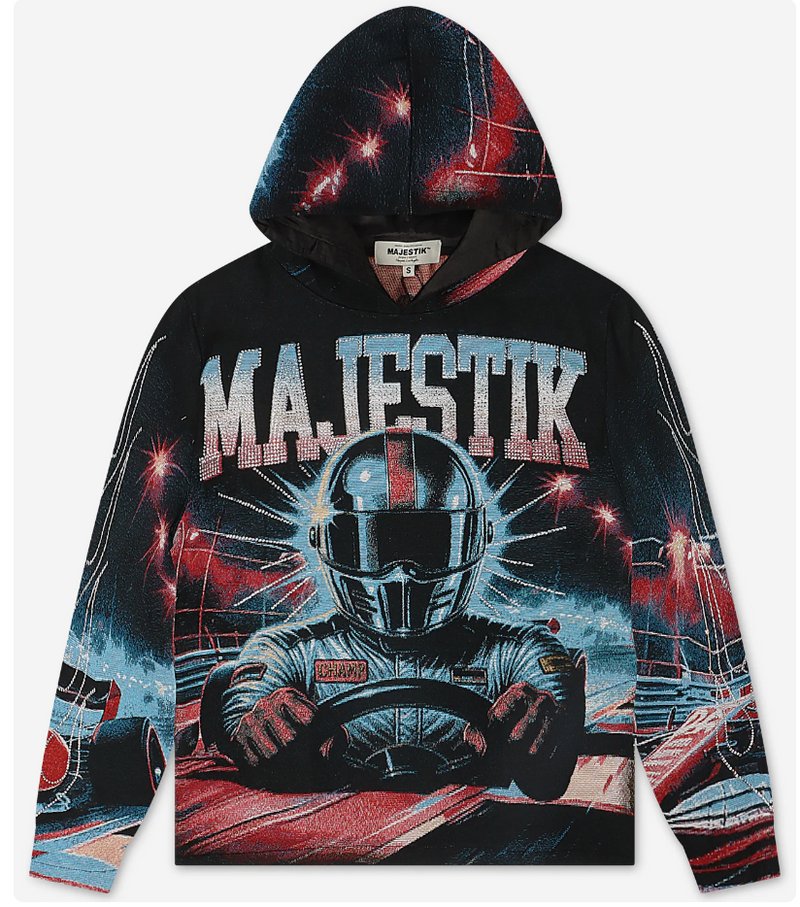 Majestik Mens Imagination Tapestry Hoodie - Black